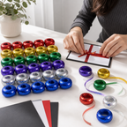 96 Pieces Assorted Colour Laser Ribbon Rolls, 5 mm x 10 m, 24 Rolls for Crafting and Decoration
