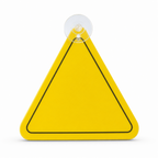 120 Pieces Car Safety Warning Signs with Suction Mount, Yellow Triangle, 18 x 18 cm