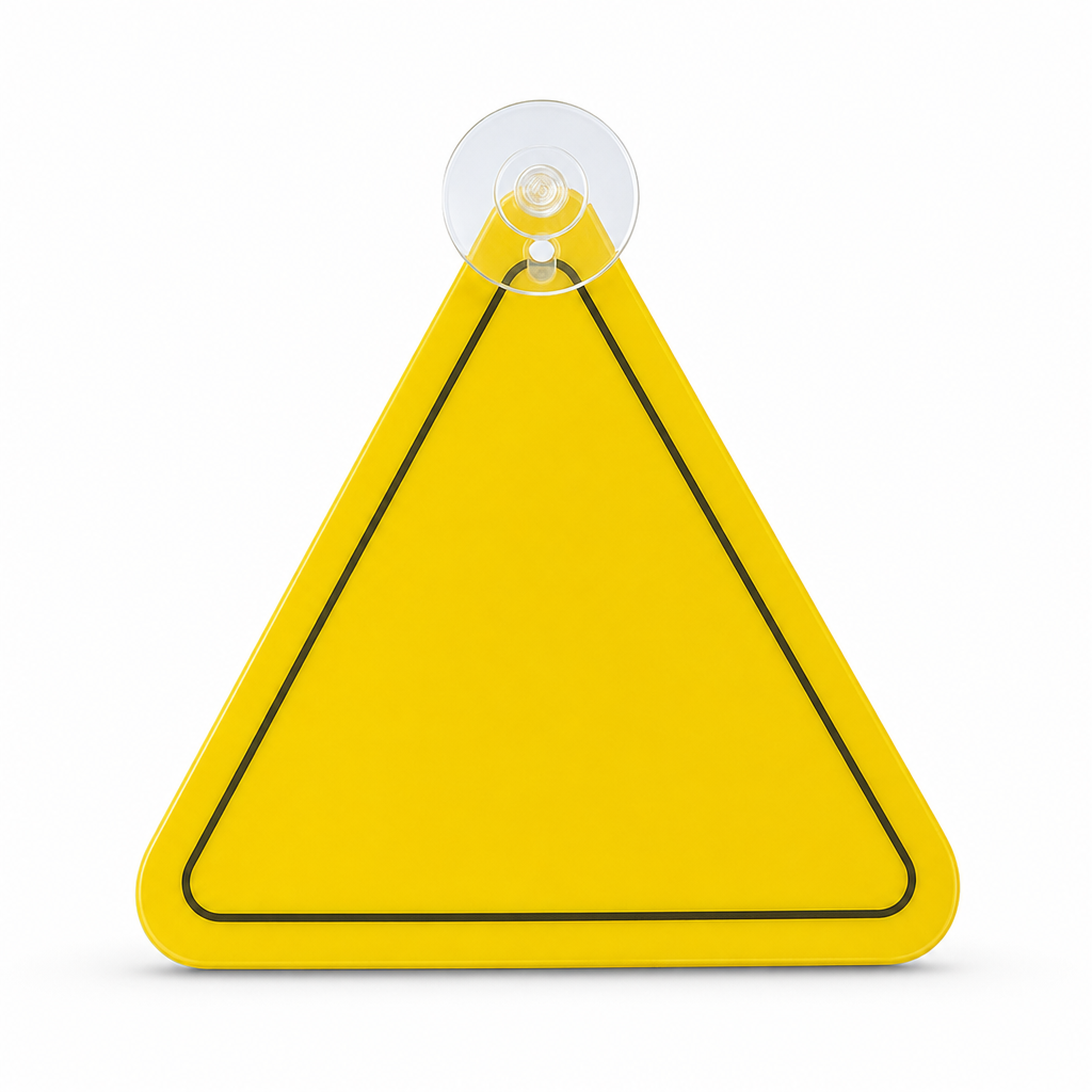 120 Pieces Car Safety Warning Signs with Suction Mount, Yellow Triangle, 18 x 18 cm