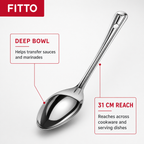 120 Pieces Stainless Steel Basting Spoon, Size No. 3, 31 cm Long Handle