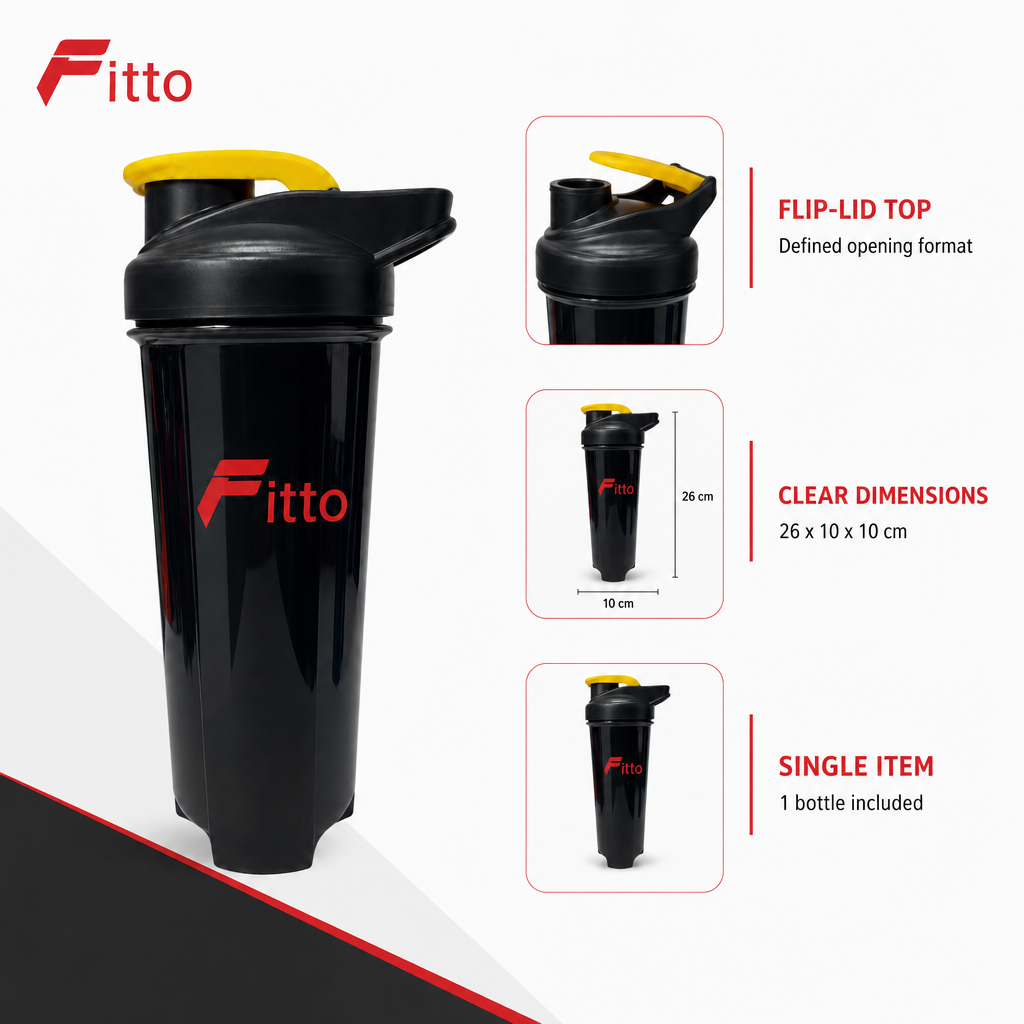120 Pieces Sports Shaker Bottle with Flip Lid, Black Body and Yellow Cap