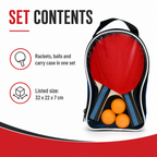 72 Pieces Table Tennis Racket Set with Balls and Carry Case, 32 x 22 x 7 cm