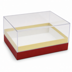 96 Pieces Red and Clear Acrylic Box, Rectangular Presentation Container, 18 × 13.5 × 10 cm, 1 Piece