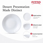 120 Pieces Opal Glass Dessert Plate, 8.5 Inch, Round White Tablewares