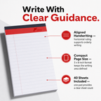 240 Pieces Single-Line Ruled Writing Pad, 5 x 8 Inch, 40 Sheets, 1 Piece