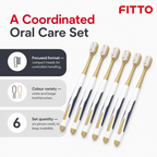 144 Pieces Adult Toothbrushes with Compact Heads, White and Beige, 6 Pieces