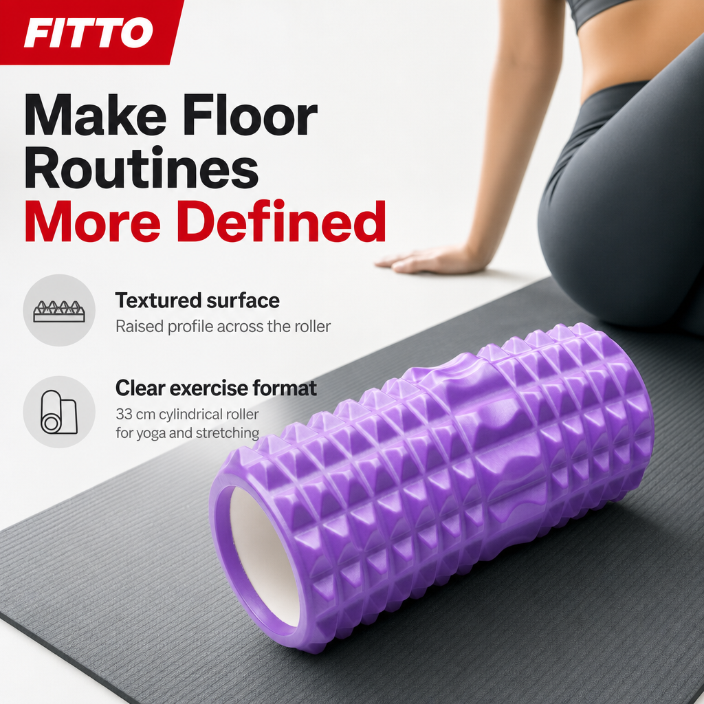96 Pieces Textured Yoga Roller, 33 cm Foam Rollers for Exercise and Stretching, Purple