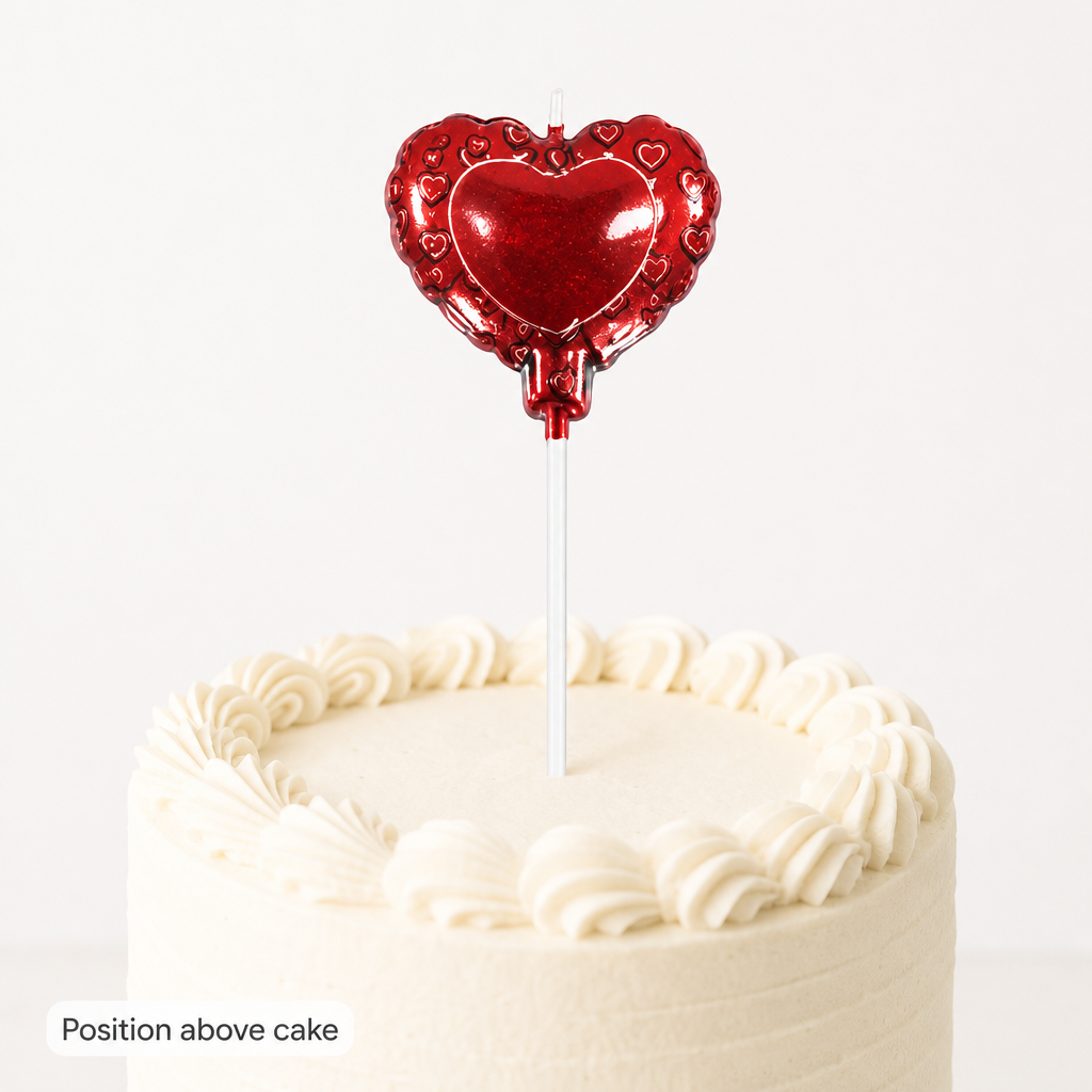 240 Pieces Love Heart Cake Topper Candle, Red, 1 Piece