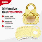 96 Pieces Yellow Handbag-Shaped Candy Favor Boxes with Bow, 9.5 x 4.3 x 13.2 cm, 12 Pieces