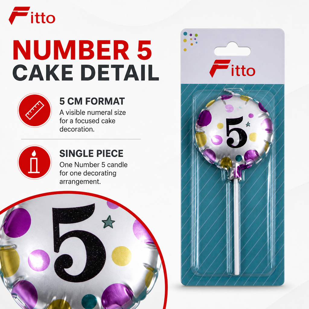 240 Pieces Birthday Number 5 Cake Candle, 5 cm