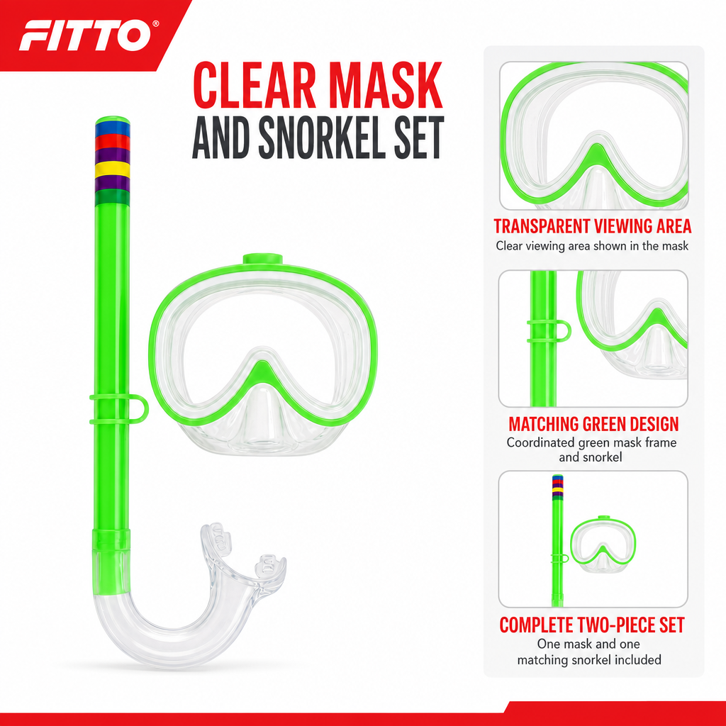 96 Pieces Swimming Mask and Snorkel Set, Green, 1 Set