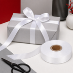 120 Pieces White Decorative Ribbon Roll, 2.8 cm x 80 yd, Craft and Wrapping Ribbon