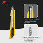 144 Pieces Utility Cutter with 9 mm Ceramic Blade, Yellow and Grey, 1 Piece