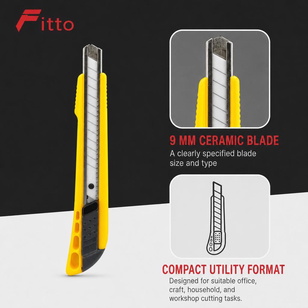 144 Pieces Utility Cutter with 9 mm Ceramic Blade, Yellow and Grey, 1 Piece