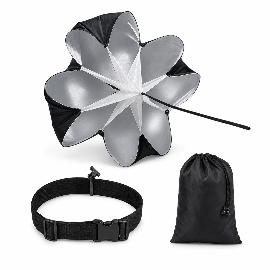 96 Pieces Resistance Parachute for Speed and Sprint Training with Waist Belt and Carry Pouch