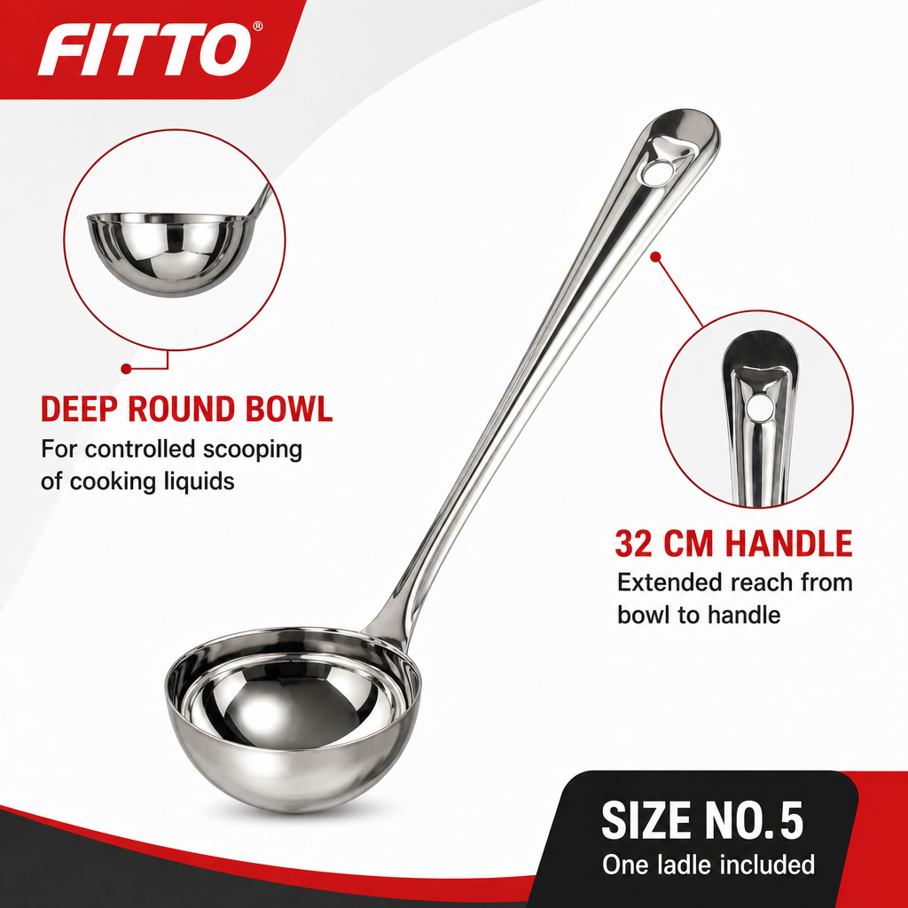 120 Pieces Stainless Steel Basting Ladle, Size No. 5, 32 cm Long Handle, Single Piece
