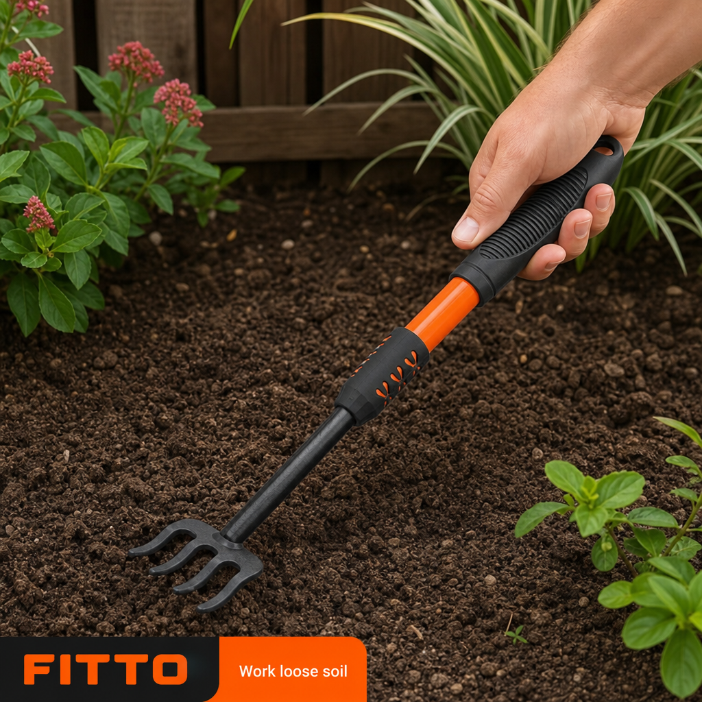 120 Pieces Hand Garden Rake, 35 cm, Black and Orange, 1 Piece