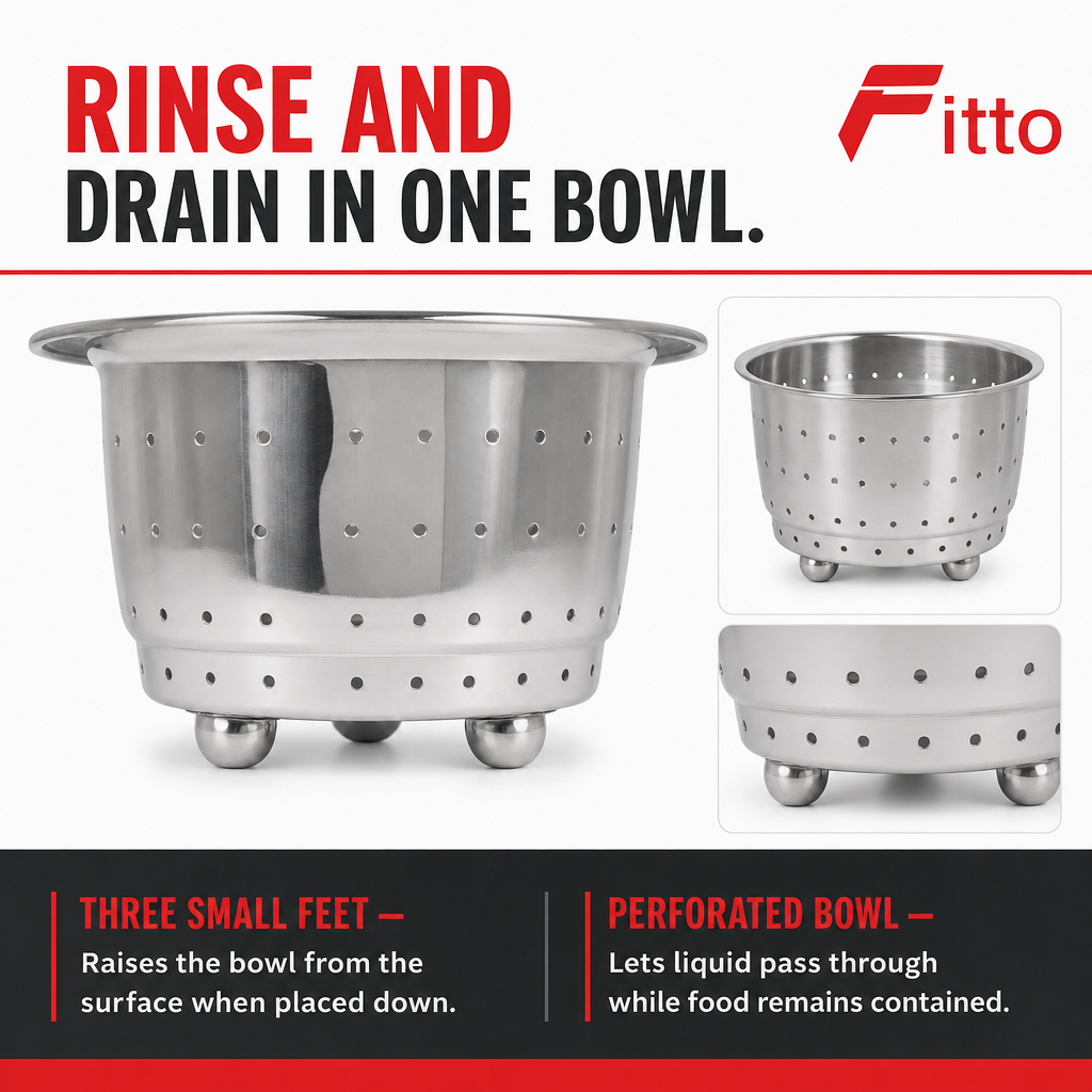 96 Pieces Colander 20 cm with Three Small Feet for Rinsing and Draining Food
