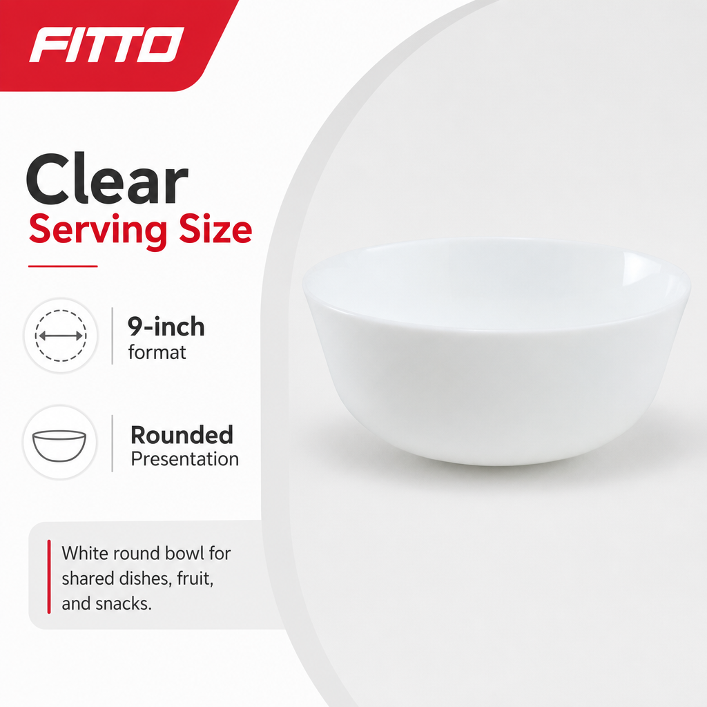 96 Pieces Serving Bowl, 9 Inch, White