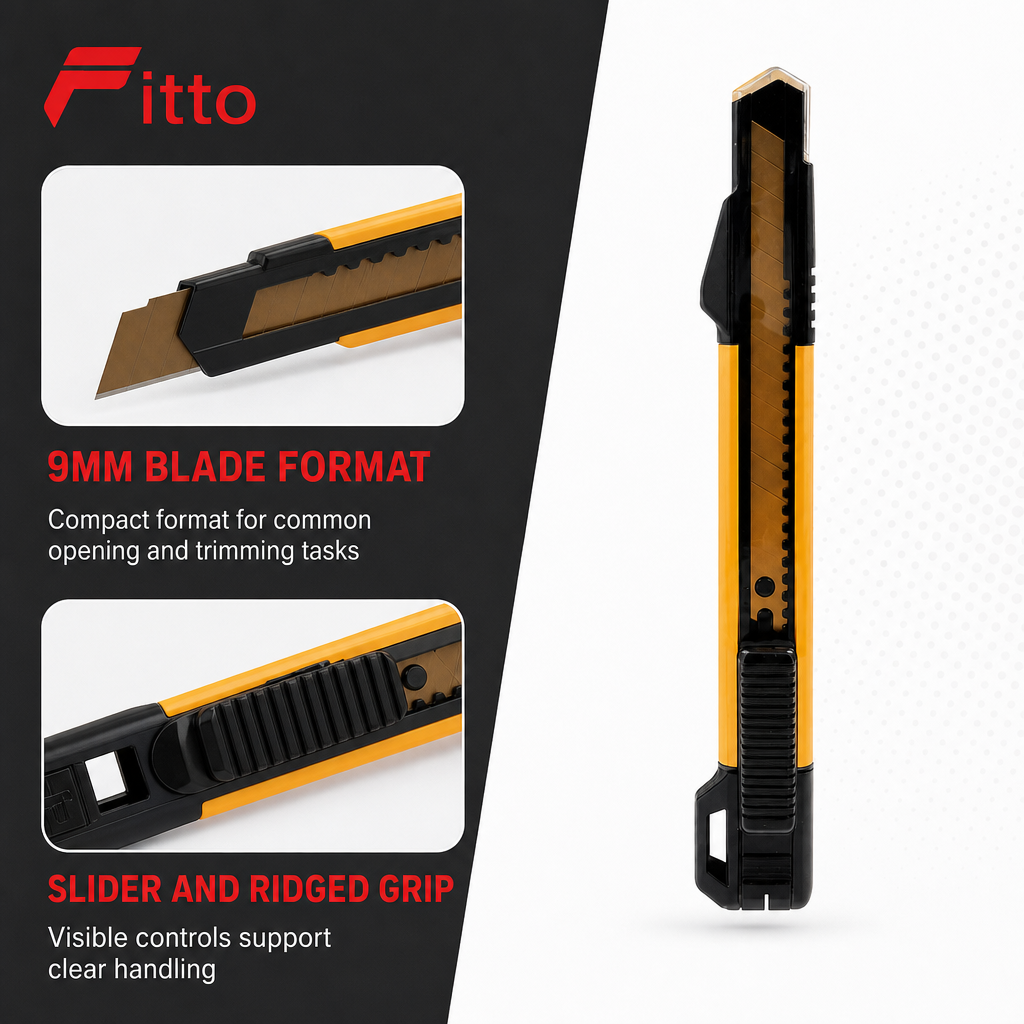 120 Pieces Utility Knives with Titanium Blade, 9mm, Black and Orange, Single Piece