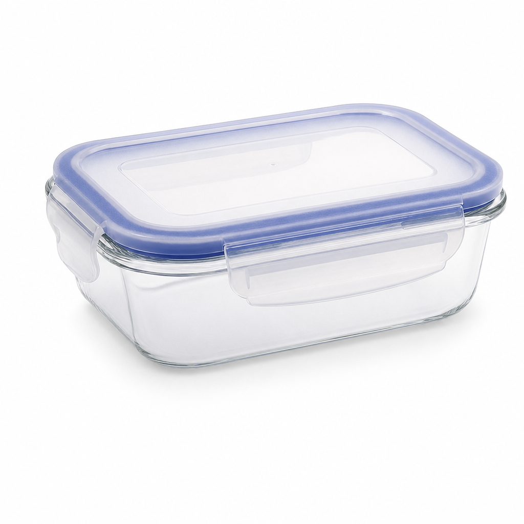 96 Pieces Rectangular Glass Food Storage Containers with PP Lid, 370 ml
