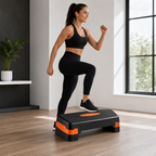 48 Pieces Aerobic Step Platform for Exercise, 68 x 28 cm, Adjustable 10–15 cm