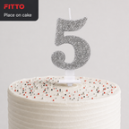 240 Pieces Assorted Colour Sparkling Number 5 Cake Candle, 3 in, 1 Piece