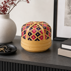 96 Pieces Handwoven Bamboo Round Decorative Storage Box with Lid, 5in