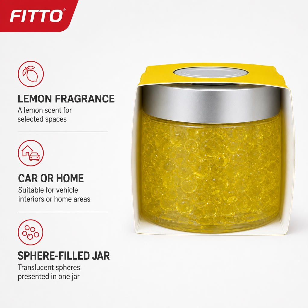 96 Pieces Fragrance Spheres Car & Home Air Freshener, Lemon Scent, 130g Jar