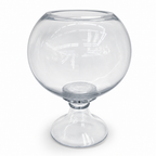 48 Pieces Round Glass Display Bowl with Pedestal Base, Clear Decorative Centerpiece, 35 cm