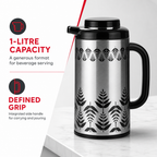 72 Pieces Insulated Vacuum Flask With Handle, 1 Litre, Silver