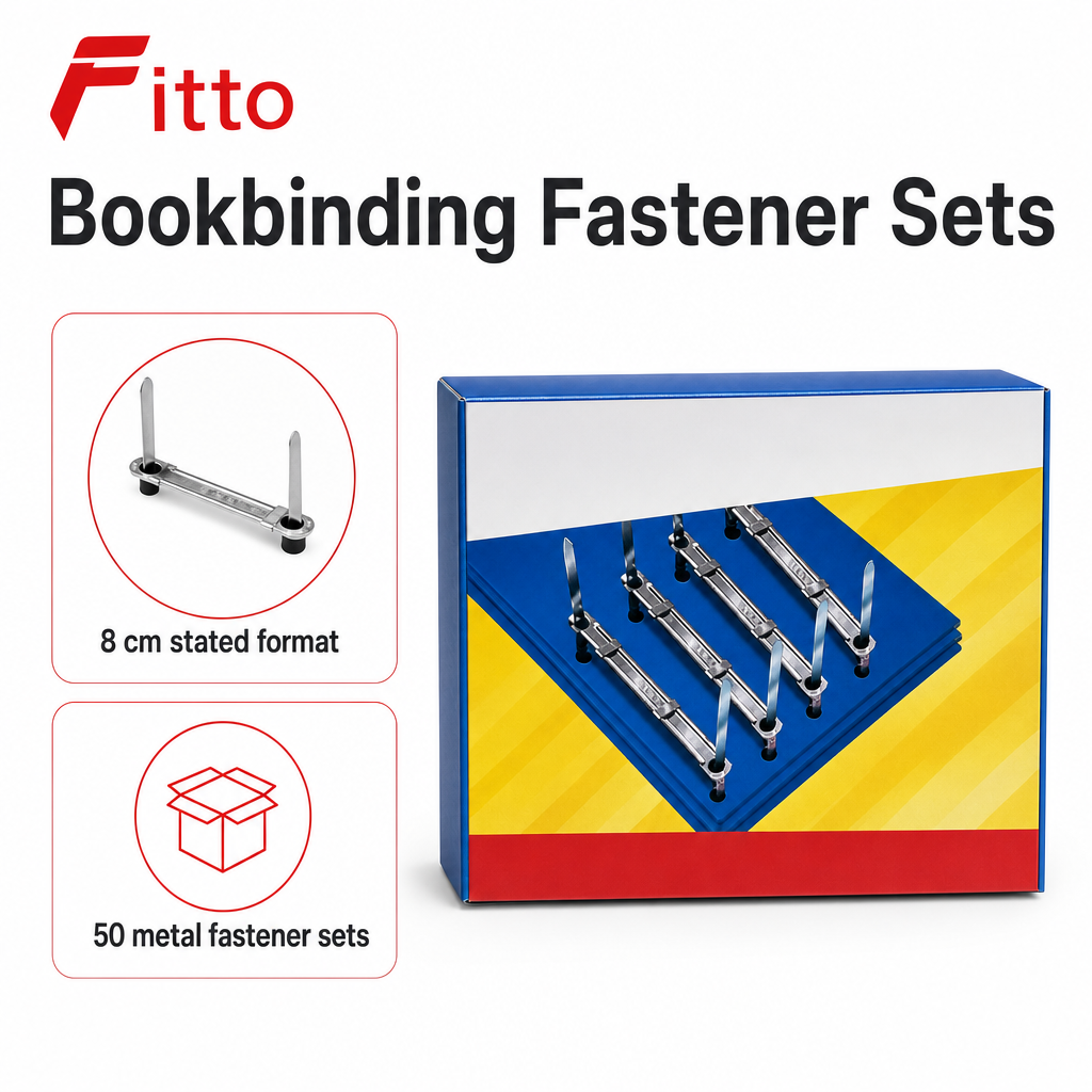 144 Pieces 8 cm Metal Bookbinding Fastener Sets, 50 Sets, Silver