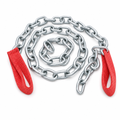 120 Pieces 4 mm Steel Pet Utility Chain with Red Webbing Strap, 1 m, Silver and Red, 1 Set