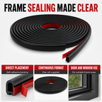 96 Pieces Self-Adhesive Door and Window Weather Sealing Strip, Black and Red, 1 Roll