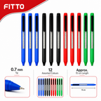 96 Pieces Gel Pens, Arrow Tip, 0.7 mm, Assorted Colours, 12-Pack