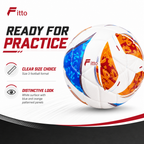 60 Pieces Football Size 3, White with Blue and Orange Pattern, Single Ball for Training and Recreational Play