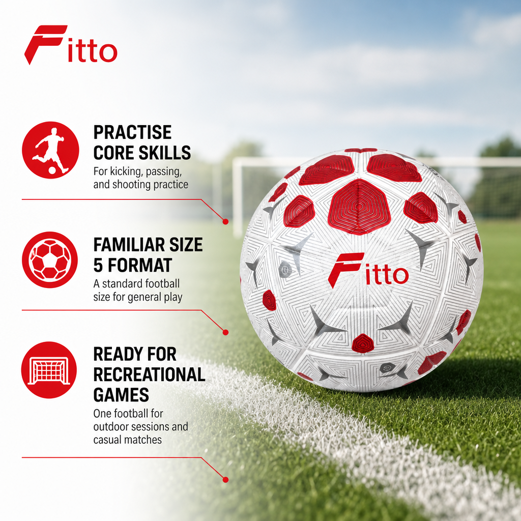 72 Pieces Size 5 Football, Red and White, Single Ball for Training and Recreational Play
