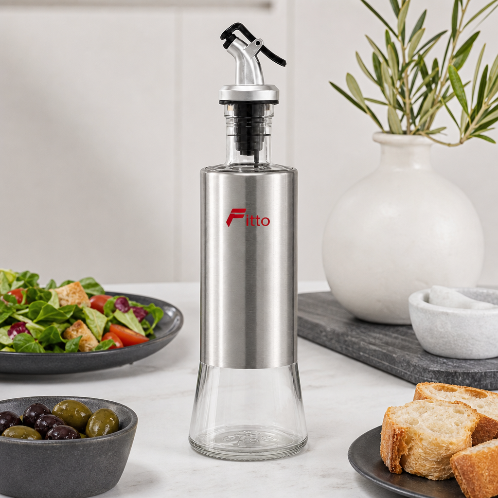 120 Pieces Stainless Steel Oil and Vinegar Dispenser Bottle, Silver, 1 Piece