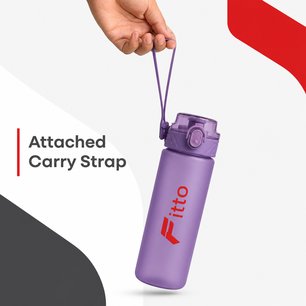 96 Pieces Sports Water Bottles 800ml with Carry Strap, Purple