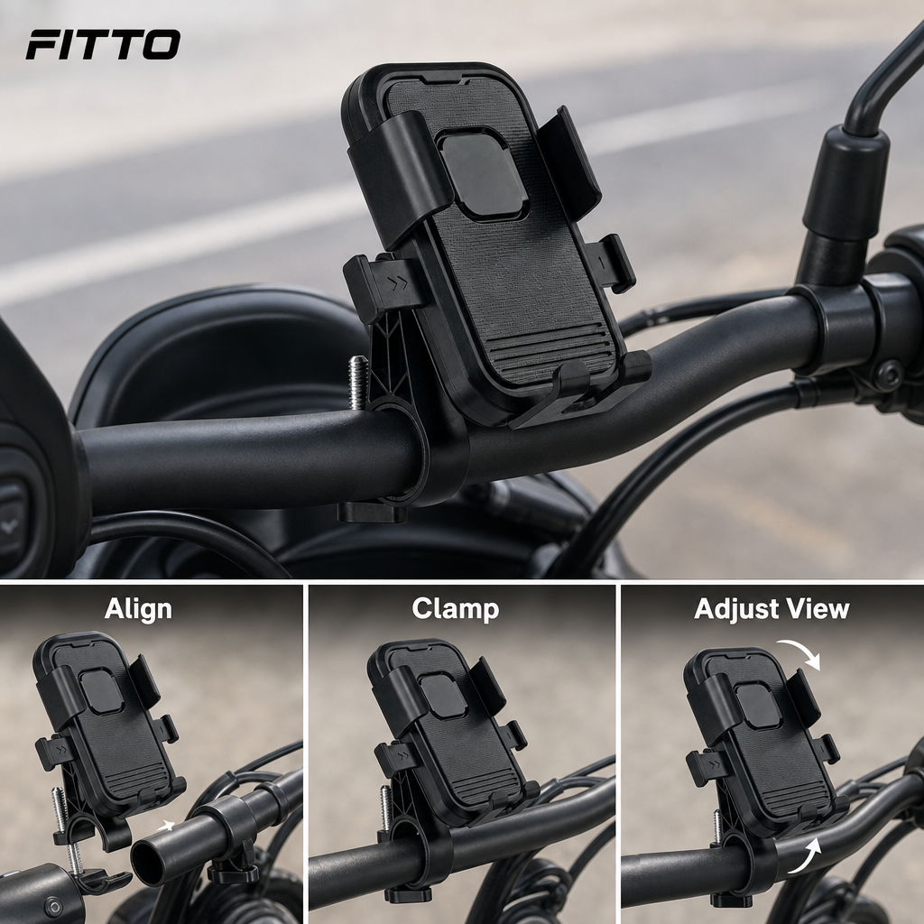 96 Pieces Bicycle Motorcycle Phone Holder with Adjustable Clamp and 360 Degree Rotation