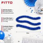 120 Pieces Blue Tinsel Decoration, 9 cm x 12 m, Party Trim, 2 Pieces