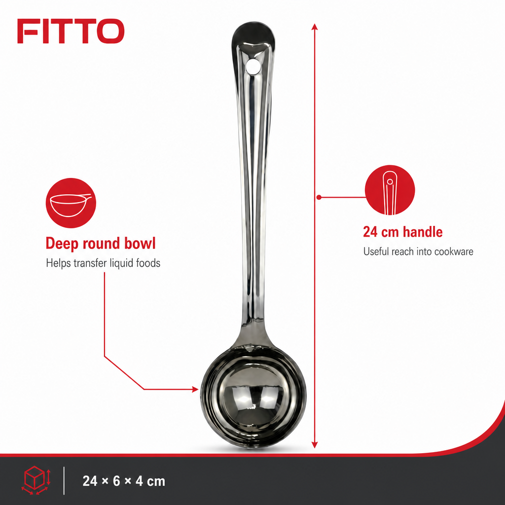 144 Pieces Stainless Steel Basting Ladle, Size No. 1, 24 cm Long Handle Kitchen Utensil