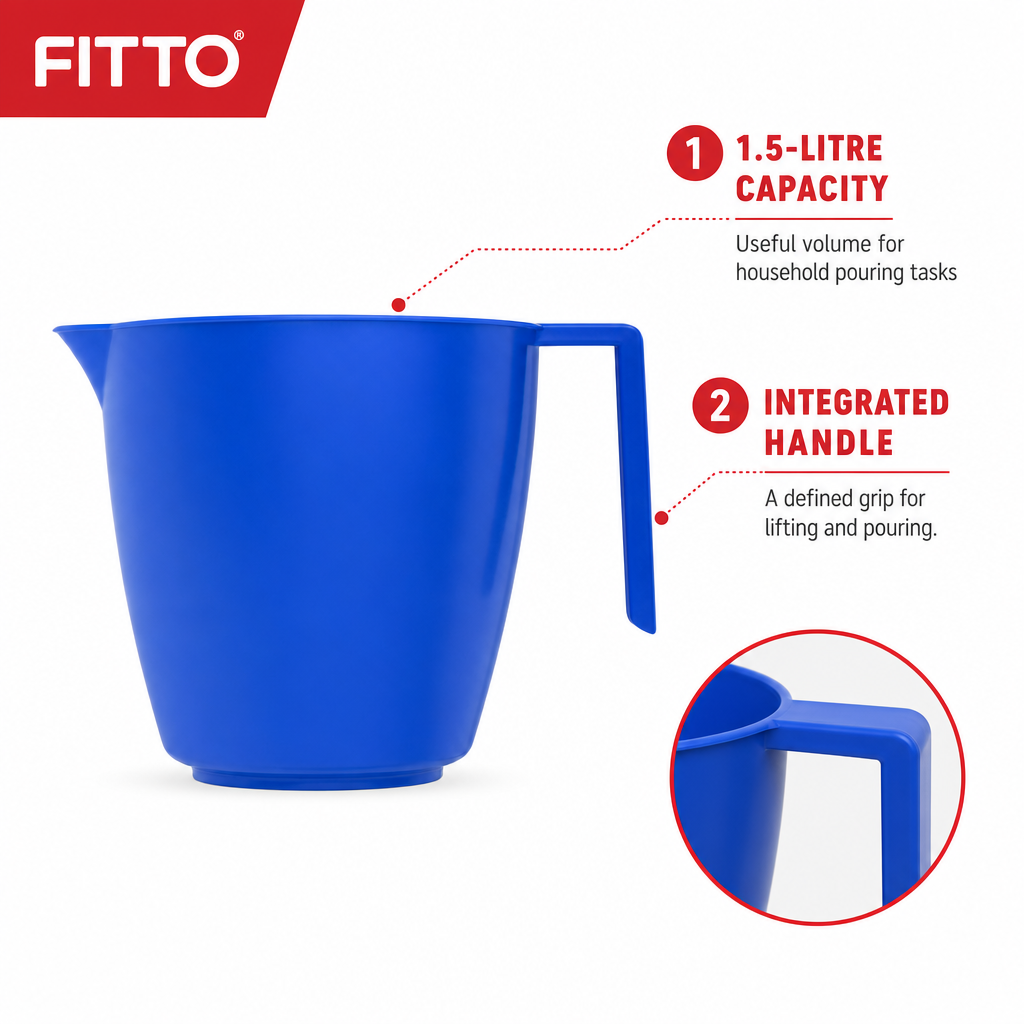 240 Pieces Plastic Pouring Mug with Handle, 1.5 Litre, Blue