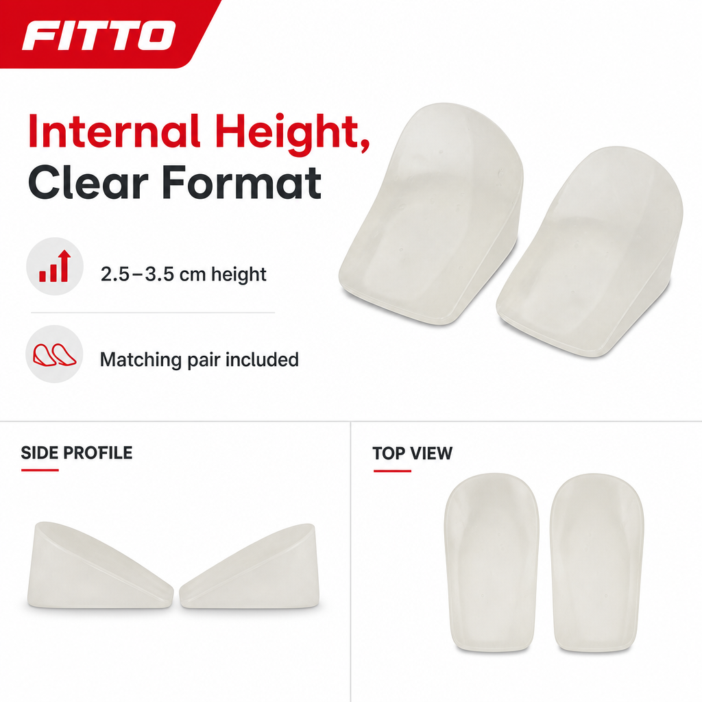 96 Pieces Frosted White Silicone Heel Lift Inserts, 2.5–3.5 cm Height, 1 Pair for Shoes