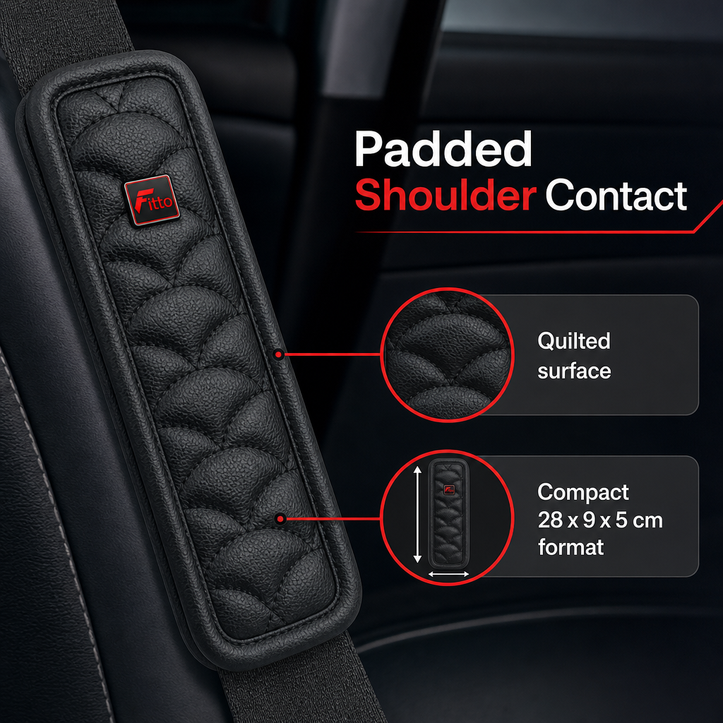 96 Pieces Quilted Car Seat Belt Shoulder Pad, Black, 28 x 9 x 5 cm