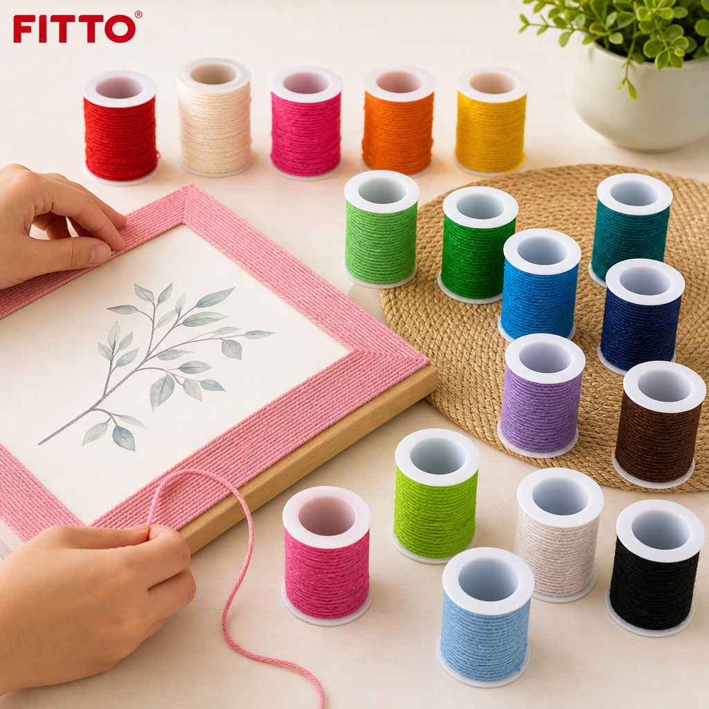 48 Pieces Jute Rope, Assorted Colours, 10 m per Roll, 24 Rolls for Crafting and Decorative Projects