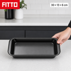 96 Pieces Black Carbon Steel Non-Stick Loaf Mold 30 × 13 × 6 cm, 1 Piece
