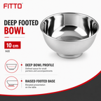 120 Pieces Stainless Steel Deep Footed Bowl, 10 cm, Silver