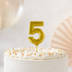 240 Pieces Number 5 Cake Candle, Gold & Silver Finish, 15 cm