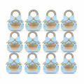 96 Pieces Blue Handbag-Shaped Candy Favor Boxes with Bow, 12 Pieces, 9.5 x 4.3 x 13.2 cm